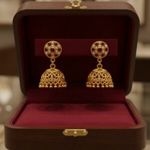 2-in-1 Reversible Gold Studs | Red and White Stones | Net Wt: [3.5] grams